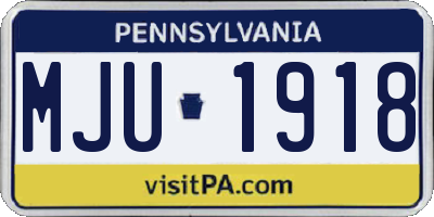 PA license plate MJU1918