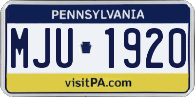 PA license plate MJU1920