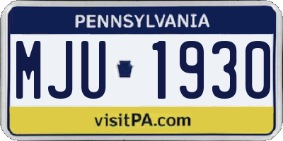 PA license plate MJU1930