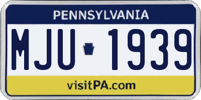 PA license plate MJU1939