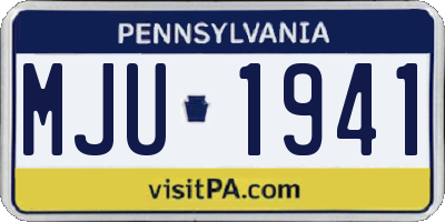 PA license plate MJU1941