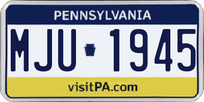 PA license plate MJU1945