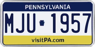 PA license plate MJU1957