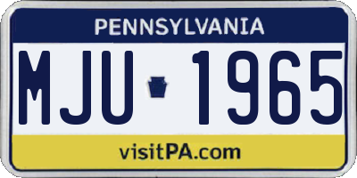 PA license plate MJU1965