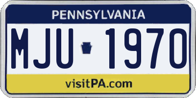 PA license plate MJU1970