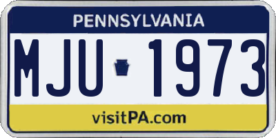 PA license plate MJU1973