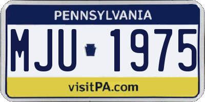 PA license plate MJU1975