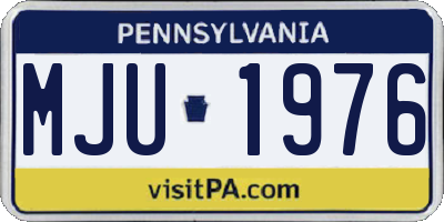 PA license plate MJU1976