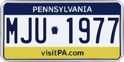 PA license plate MJU1977