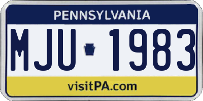 PA license plate MJU1983