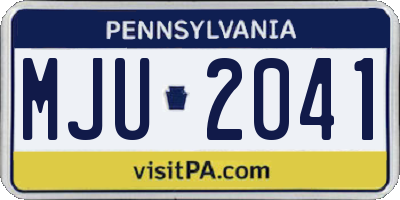 PA license plate MJU2041