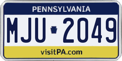 PA license plate MJU2049