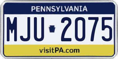 PA license plate MJU2075