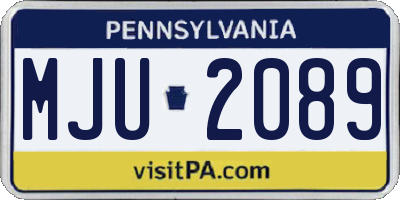 PA license plate MJU2089