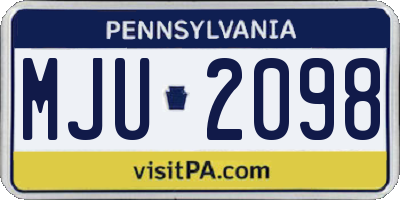 PA license plate MJU2098