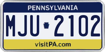 PA license plate MJU2102