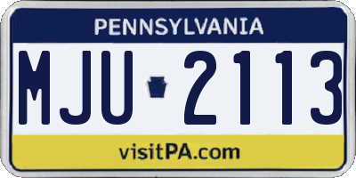 PA license plate MJU2113