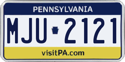PA license plate MJU2121