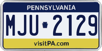 PA license plate MJU2129