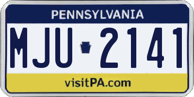 PA license plate MJU2141