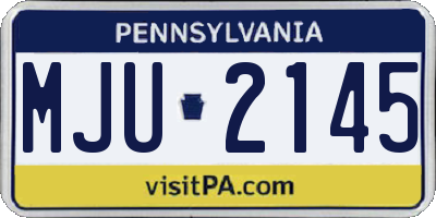PA license plate MJU2145