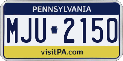 PA license plate MJU2150