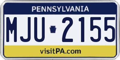 PA license plate MJU2155