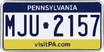 PA license plate MJU2157