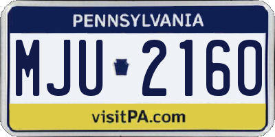 PA license plate MJU2160