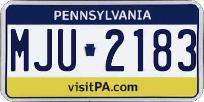 PA license plate MJU2183