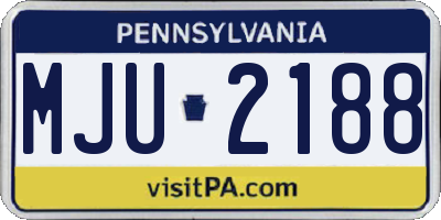 PA license plate MJU2188