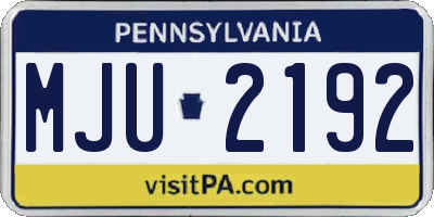 PA license plate MJU2192