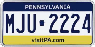 PA license plate MJU2224