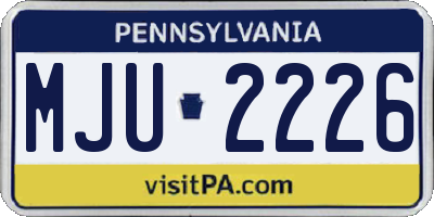 PA license plate MJU2226