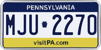 PA license plate MJU2270