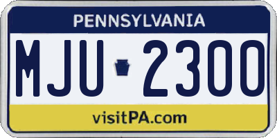 PA license plate MJU2300