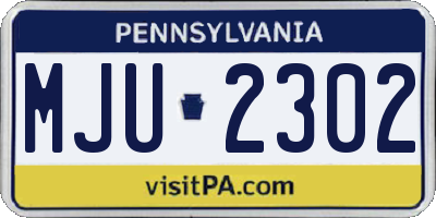 PA license plate MJU2302