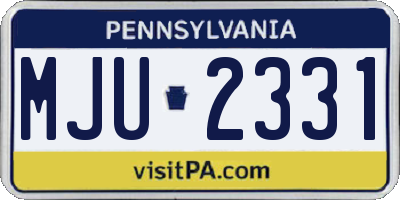 PA license plate MJU2331
