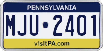 PA license plate MJU2401