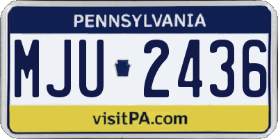 PA license plate MJU2436
