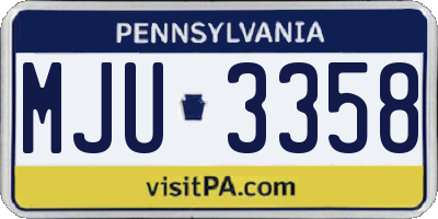 PA license plate MJU3358