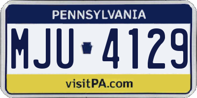 PA license plate MJU4129