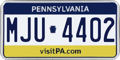 PA license plate MJU4402
