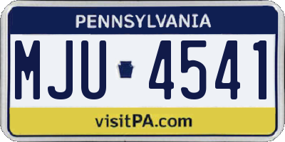 PA license plate MJU4541