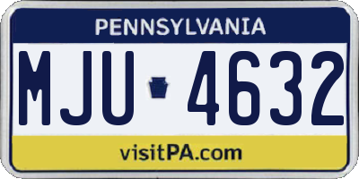 PA license plate MJU4632
