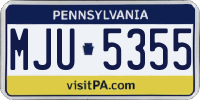 PA license plate MJU5355