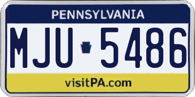 PA license plate MJU5486