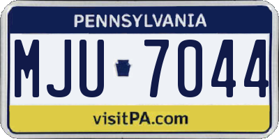PA license plate MJU7044