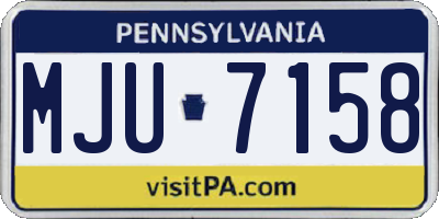 PA license plate MJU7158