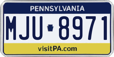 PA license plate MJU8971